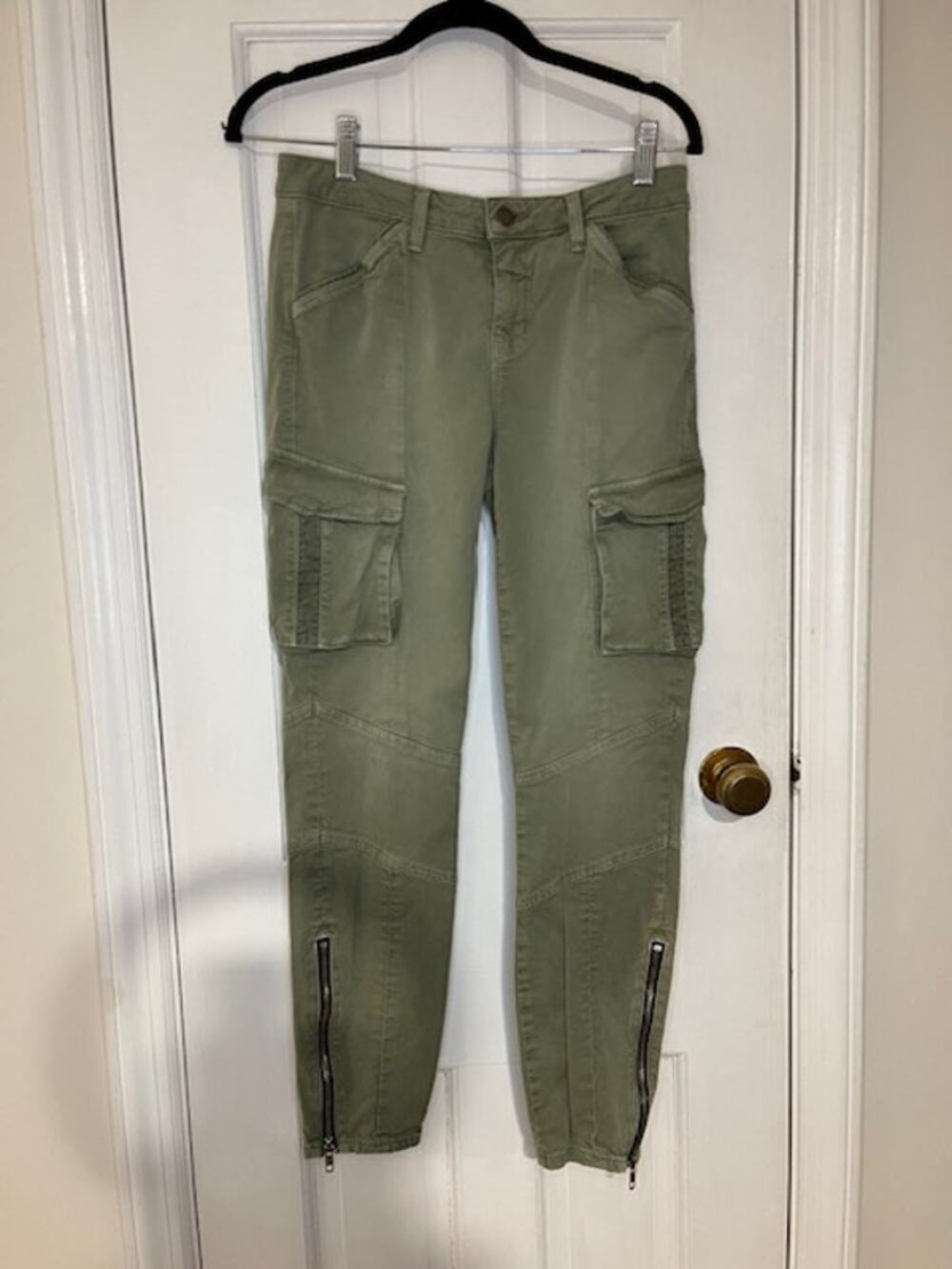 L'Agence Green Zipper Cargo Pants Size 28